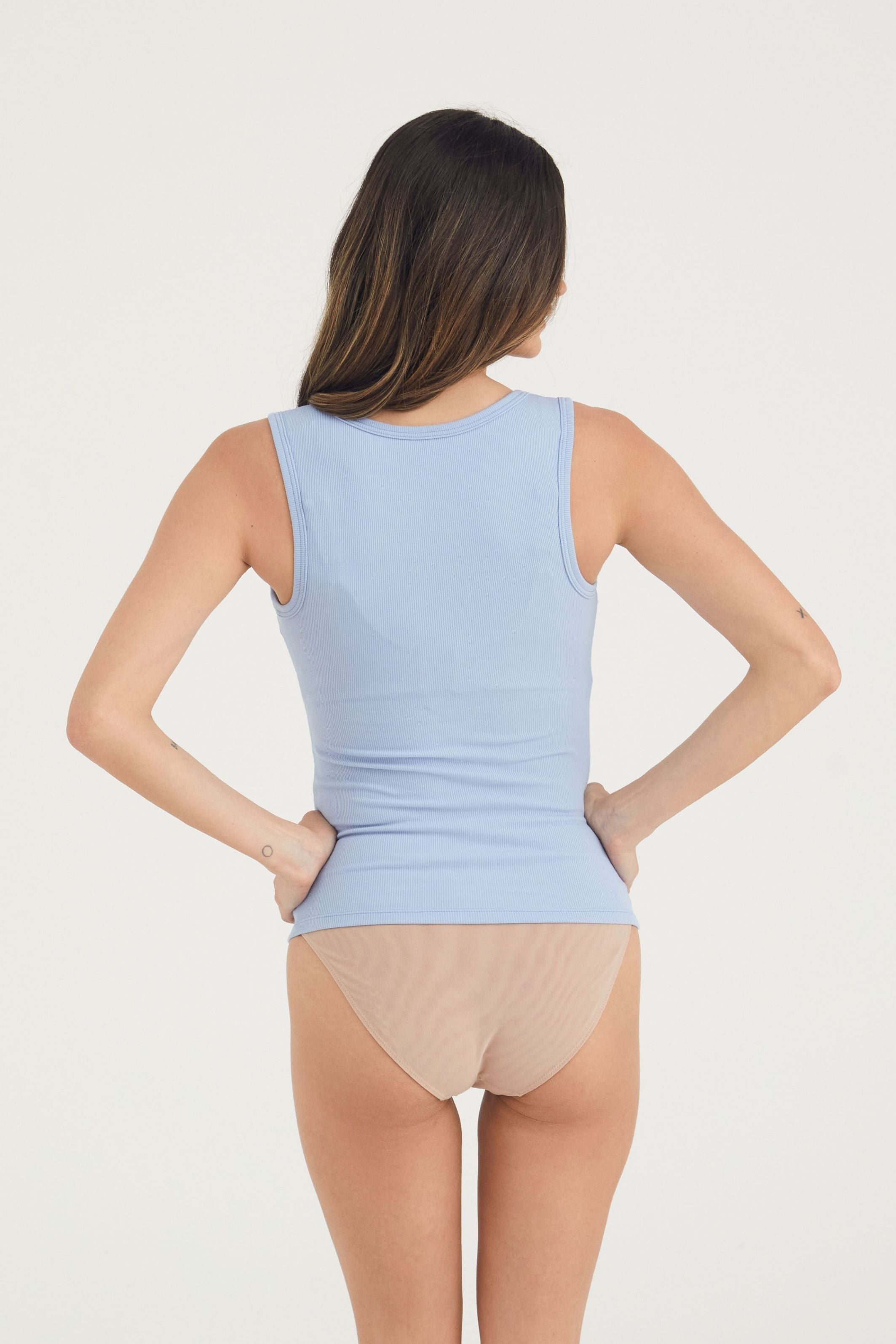 Busty Basics - Tank - Single Layer - Steel Blue
