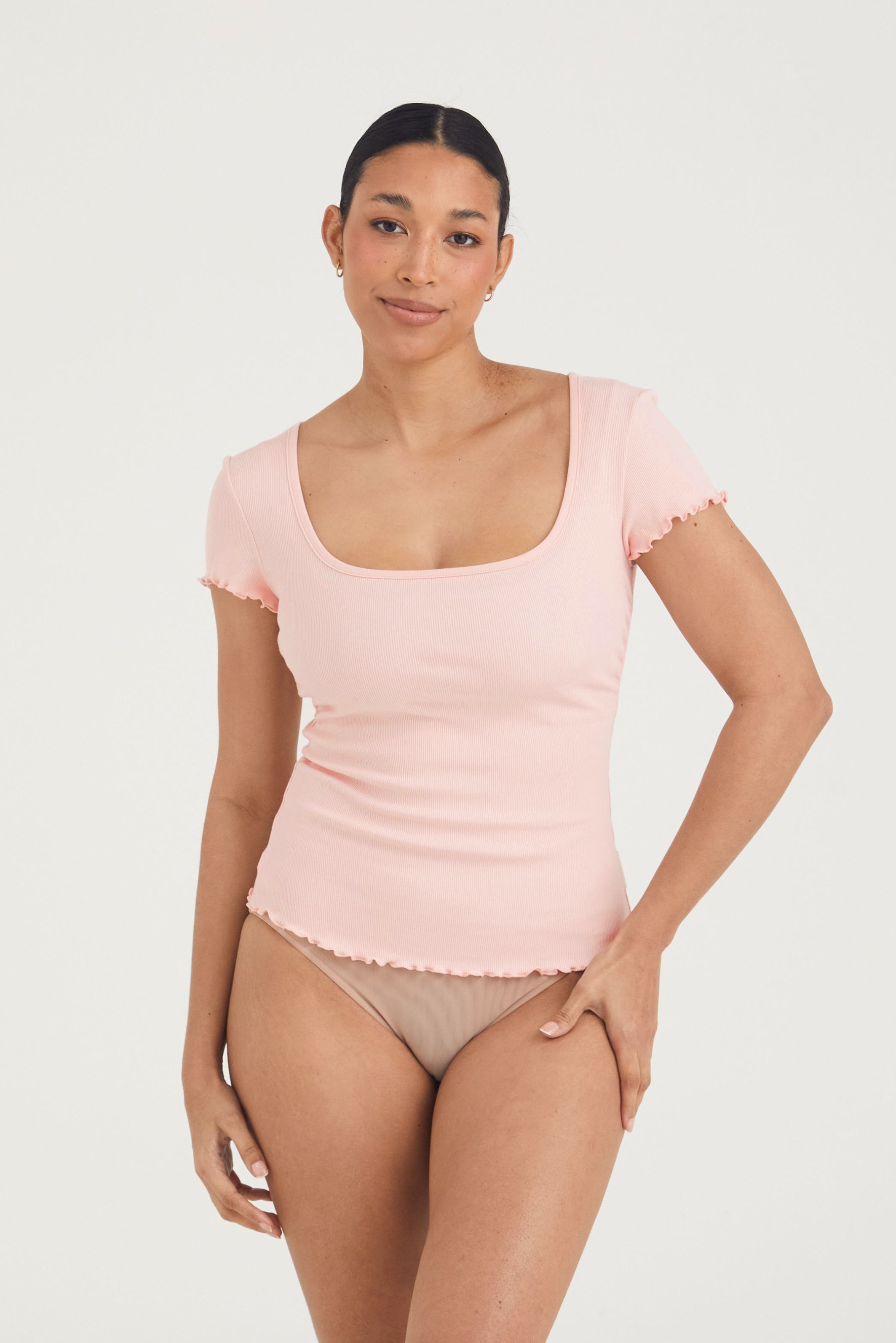 Busty Basics - Petal Hem T-shirt - Blush
