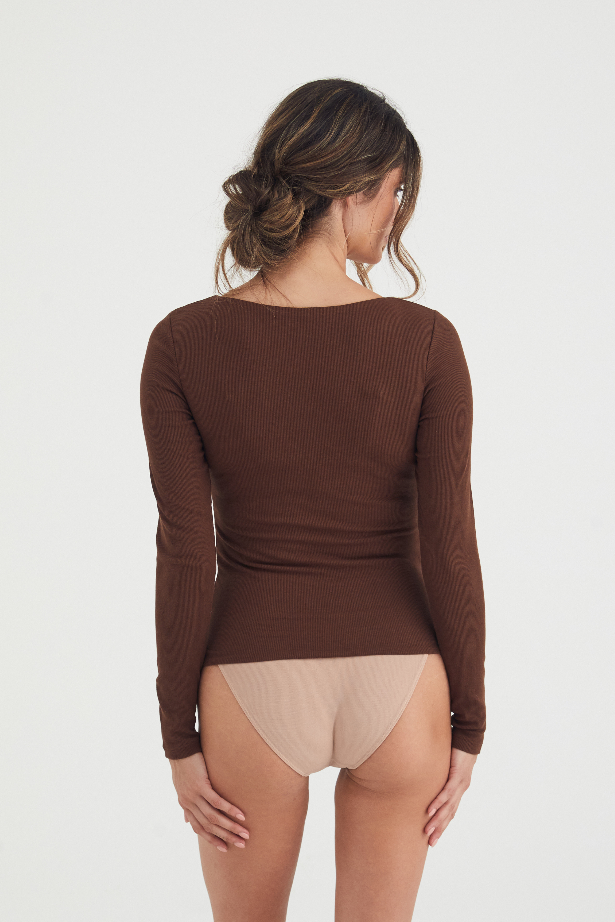 Busty Basics - Long sleeve - CHOCOLATE