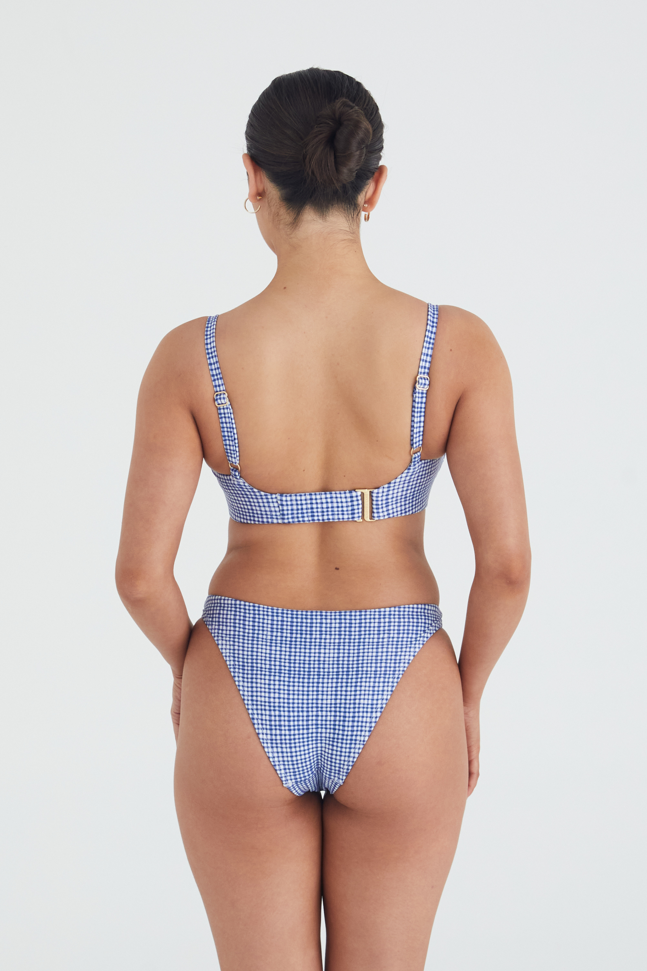 Dolly Bikini Top - Ocean Gingham