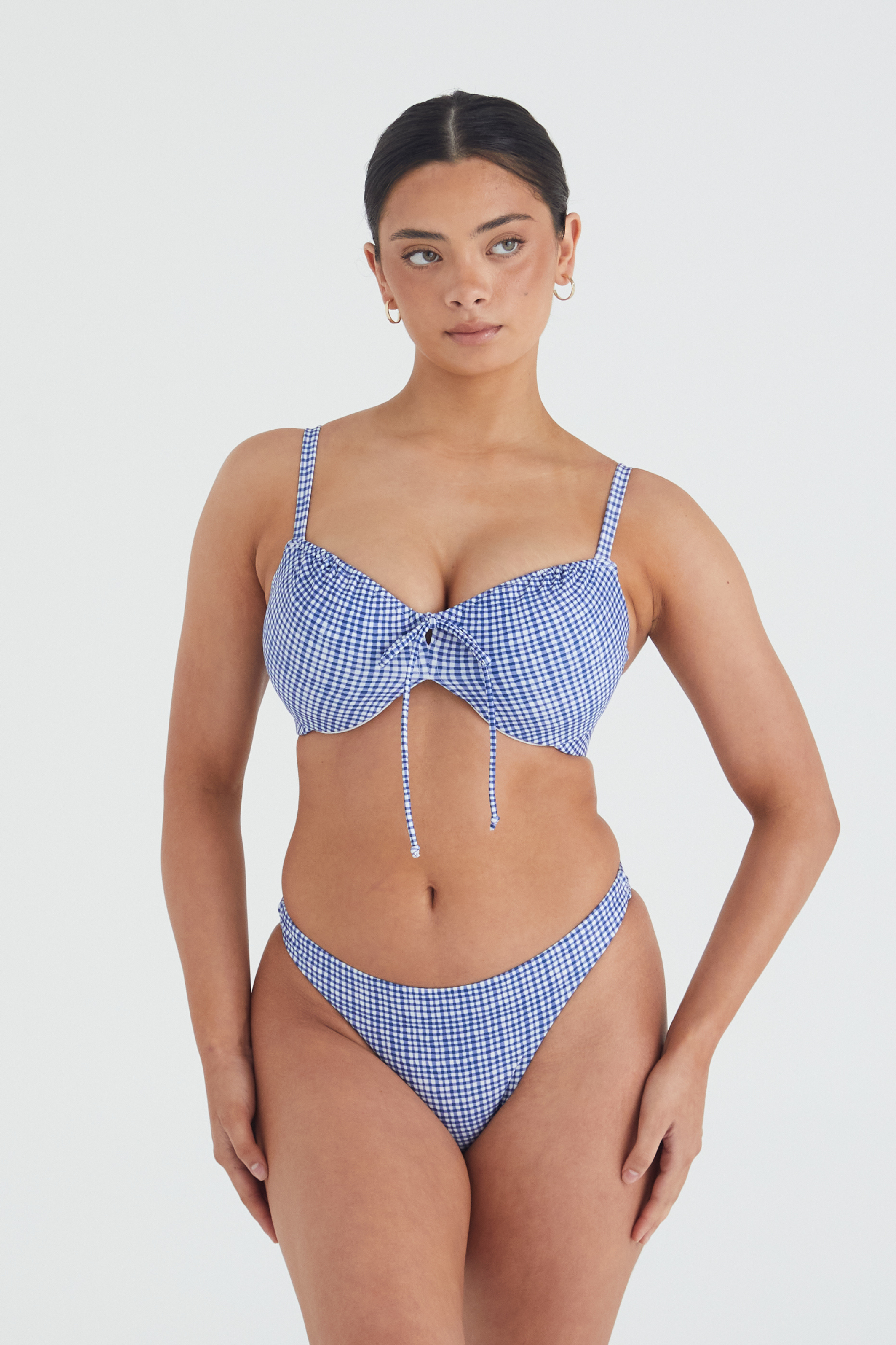 Dolly Bikini Top - Ocean Gingham