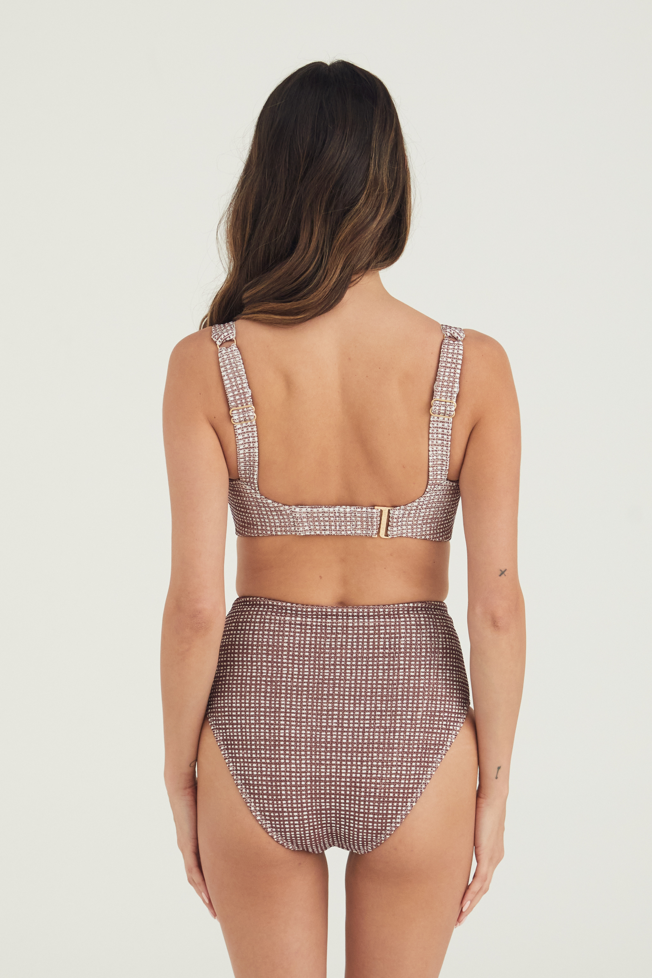 Poppy Bikini Top - Cacao Gingham