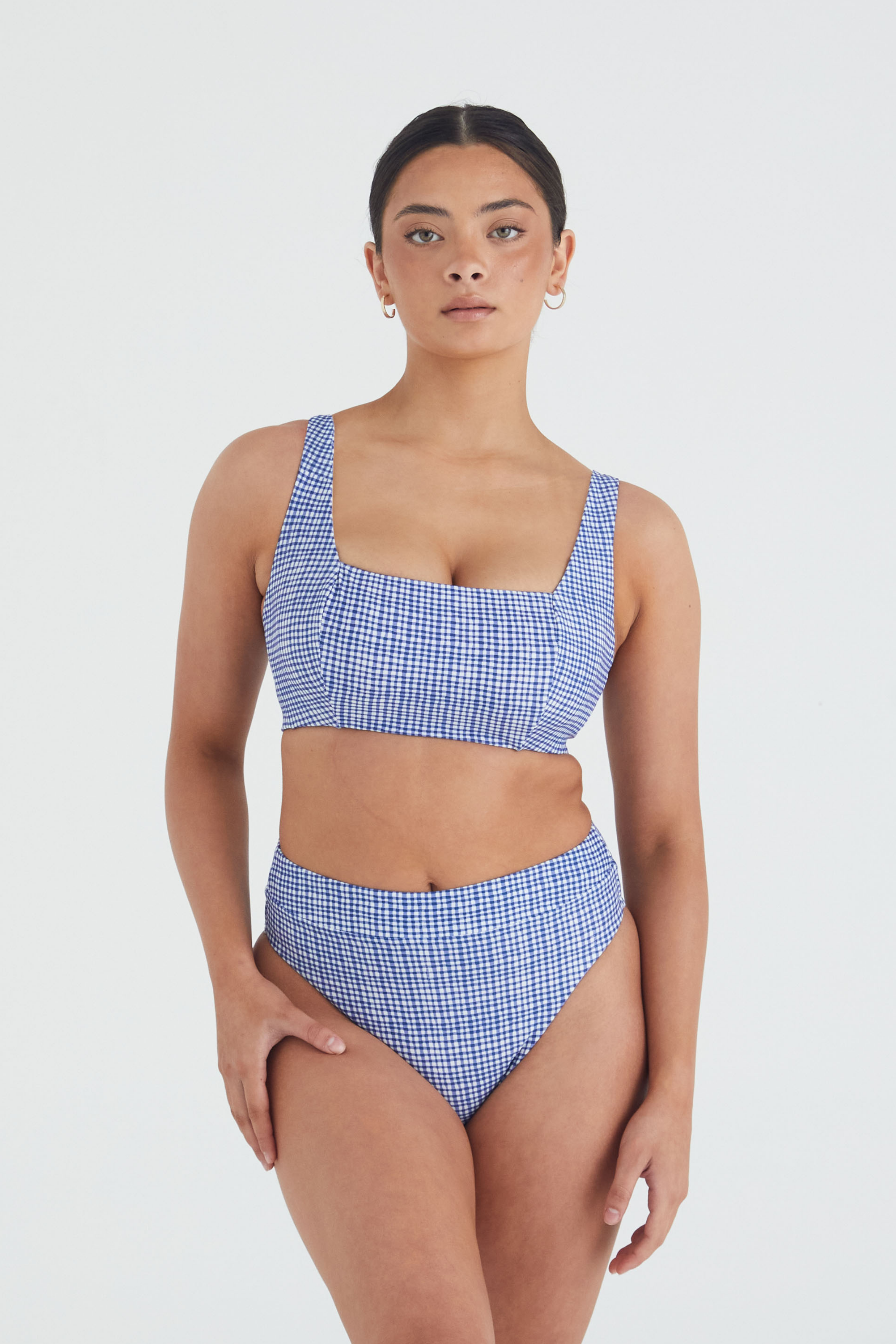 Pippa Crop - Ocean Gingham