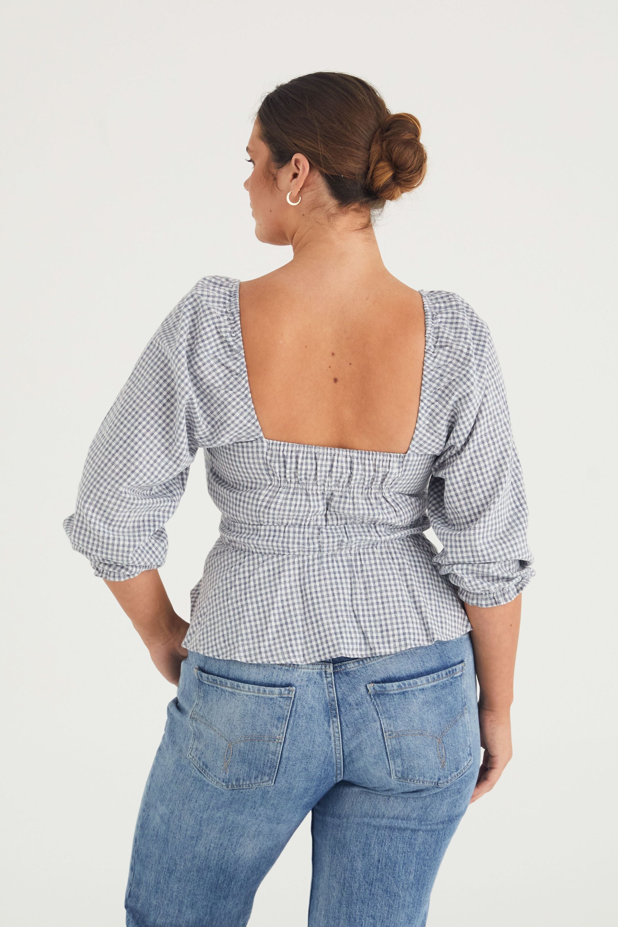 Eadie Top - Navy Check