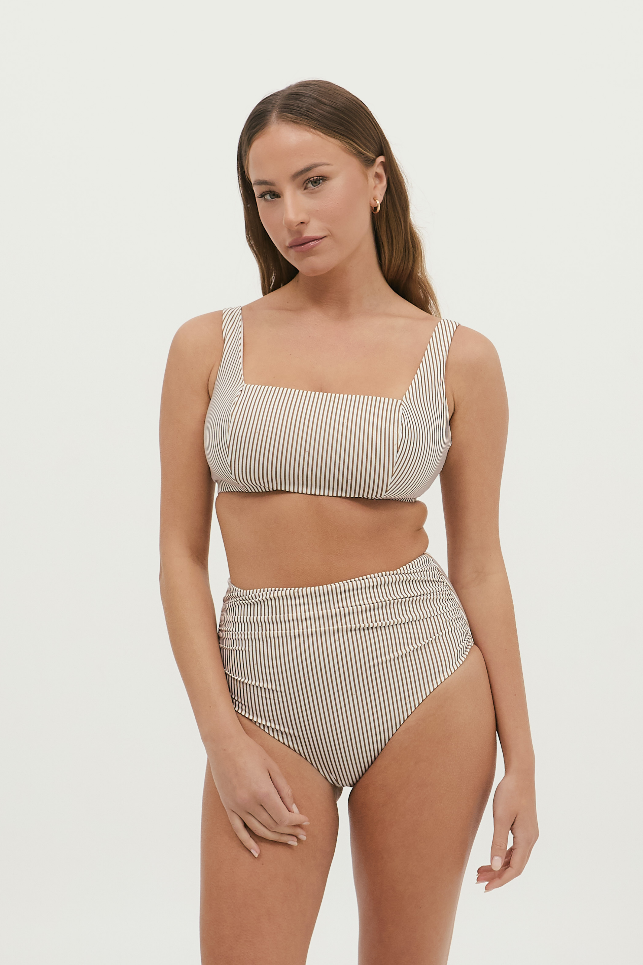 PIPPA CROP - PECAN STRIPE