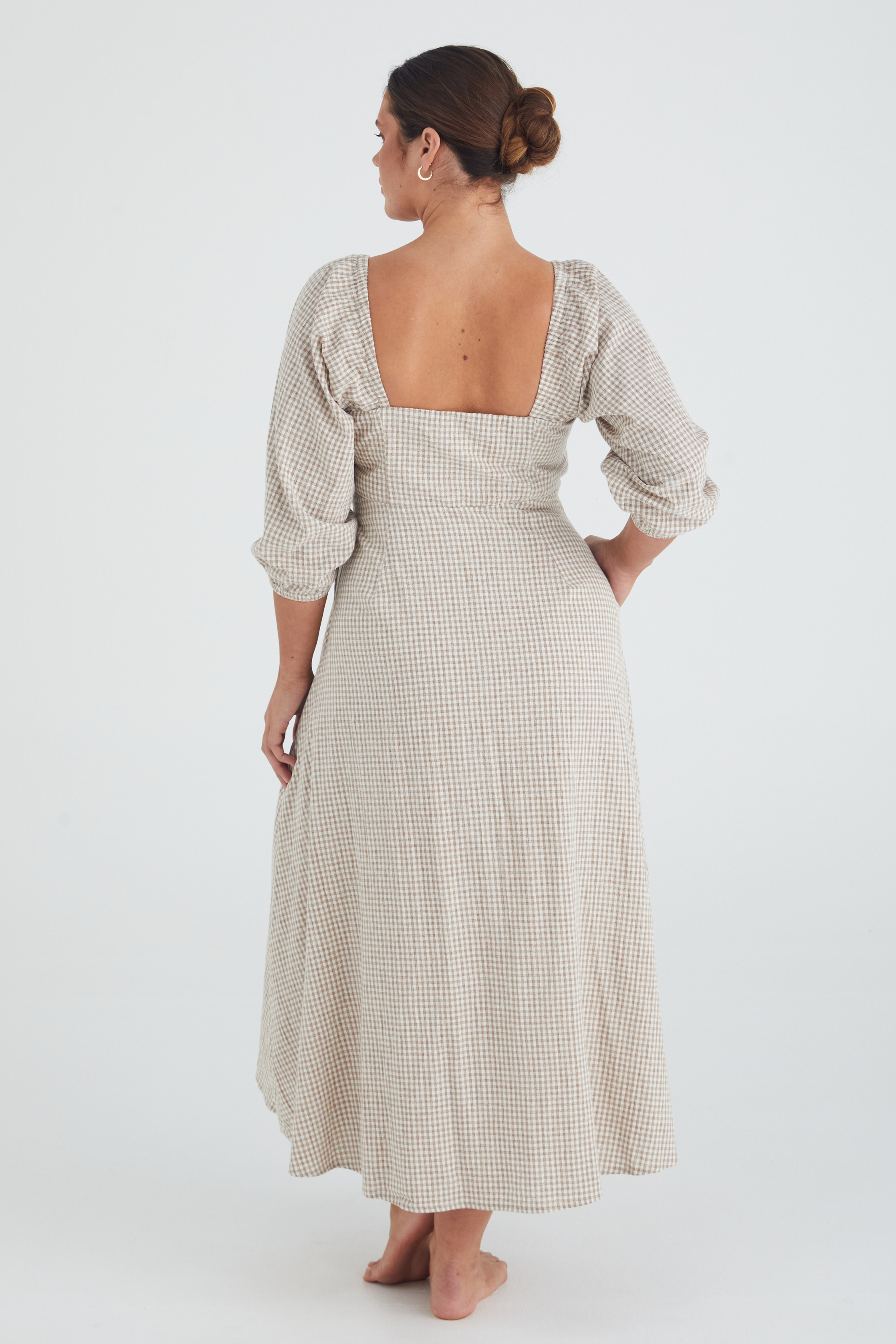 Sara dress - TAUPE CHECK