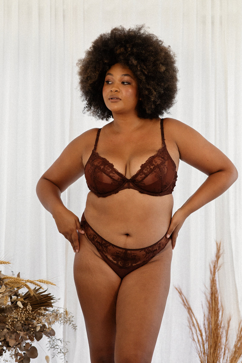 EVIE PLUNGE BRA 2.0 - CHOCOLATE